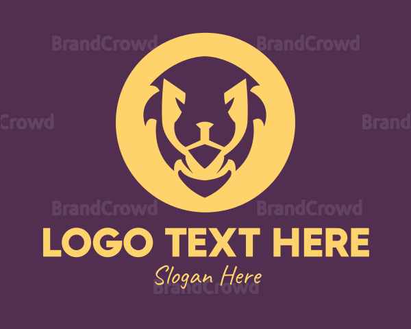 Golden Lion Face Logo