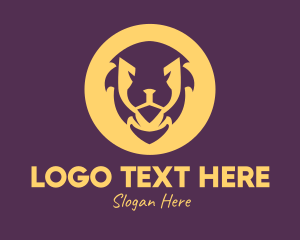 Security - Golden Lion Face logo design