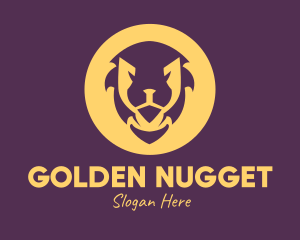 Golden Lion Face logo design