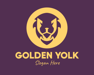 Golden Lion Face logo design