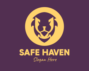 Golden Lion Face logo design