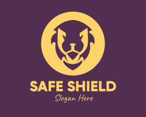 Golden Lion Face logo design