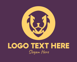Protection - Golden Lion Face logo design