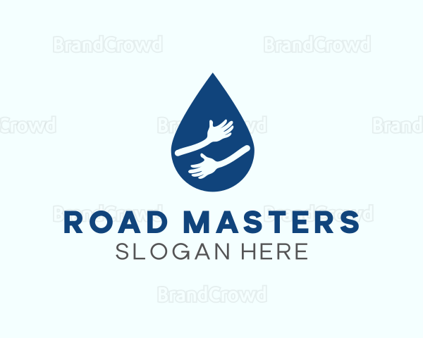 Water Droplet Hands Logo