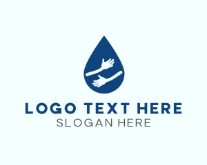 Water Reserve - Water Droplet Hands logo design