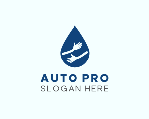 Water Droplet Hands Logo