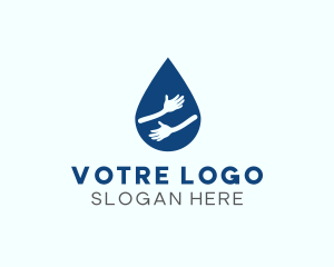 Water Droplet Hands Logo
