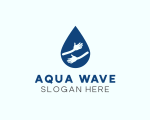 Water Droplet Hands logo design