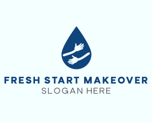 Water Droplet Hands logo design