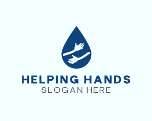 Hands - Water Droplet Hands logo design