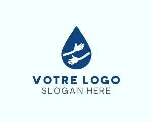 Water Reserve - Water Droplet Hands logo design