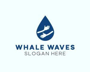 Water Droplet Hands logo design