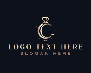 Investment - Diamond Ring Letter C logo design