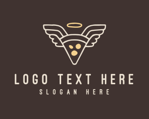 Eat - Pizza Angel Slice logo design