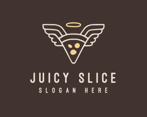 Pizza Angel Slice logo design