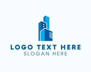 Property Builder - Blue Corporate Towers logo design