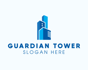 Blue Corporate Towers logo design