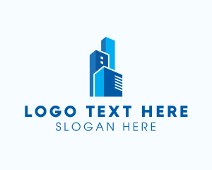 Residence - Blue Corporate Towers logo design