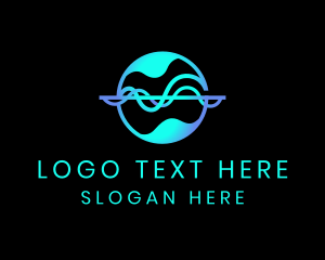 Volume - Sound Wave Globe logo design
