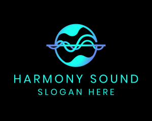 Sound - Sound Wave Globe logo design