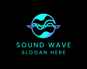 Volume - Sound Wave Globe logo design