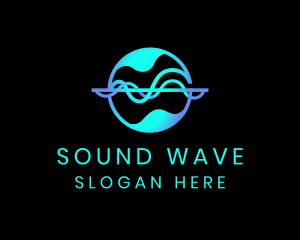 Sound Sonic Wave Globe logo design