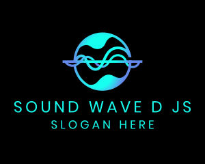 Sound Wave Globe logo design