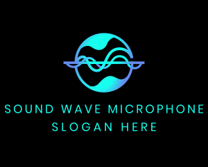 Sound Sonic Wave Globe logo design