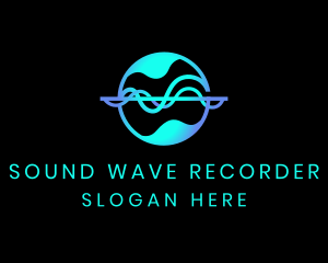 Sound Sonic Wave Globe logo design