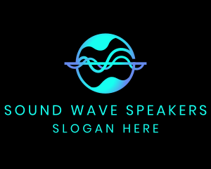 Sound Sonic Wave Globe logo design