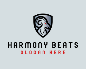 Streaming - Ram Horn Shield logo design