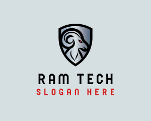 Ram Horn Shield  logo design