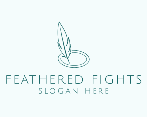 Feather Quill Line Art logo design