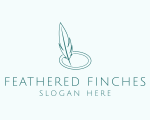 Feather Quill Line Art logo design