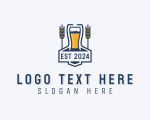 Weizen Glass - Malt Brewery Bar logo design