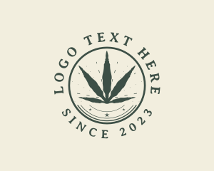 Weed - Natural Cannabis Plant logo design