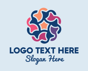 Shape - Round Star Flower logo design