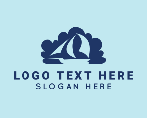 Voyage - Blue Cloud Boat logo design