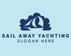 Blue Cloud Boat  logo design