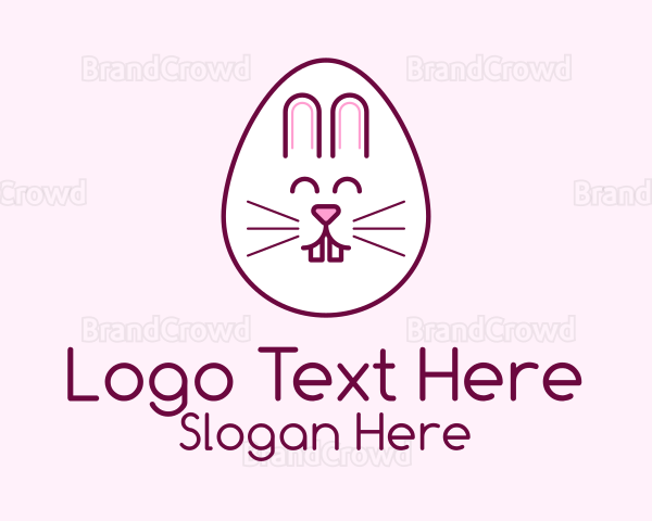 Cute Easter Bunny Egg Logo