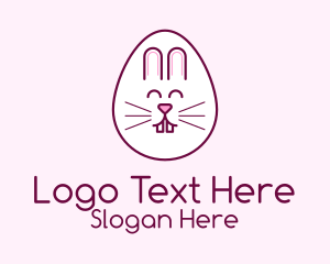 Animal Rescue - Cute Easter Bunny Egg logo design