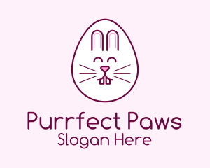 Cute Easter Bunny Egg Logo