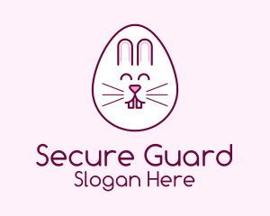 Cute Easter Bunny Egg Logo