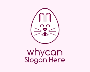 Cute Easter Bunny Egg Logo