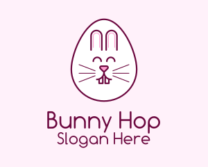 Cute Easter Bunny Egg logo design