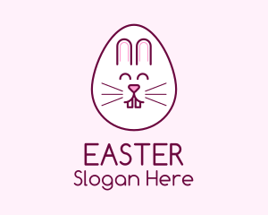 Cute Easter Bunny Egg logo design