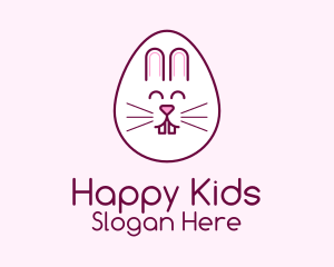 Cute Easter Bunny Egg logo design