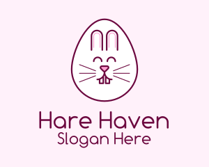 Cute Easter Bunny Egg logo design