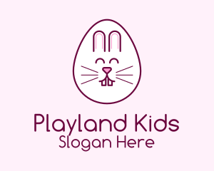 Cute Easter Bunny Egg logo design