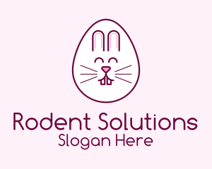 Cute Easter Bunny Egg logo design